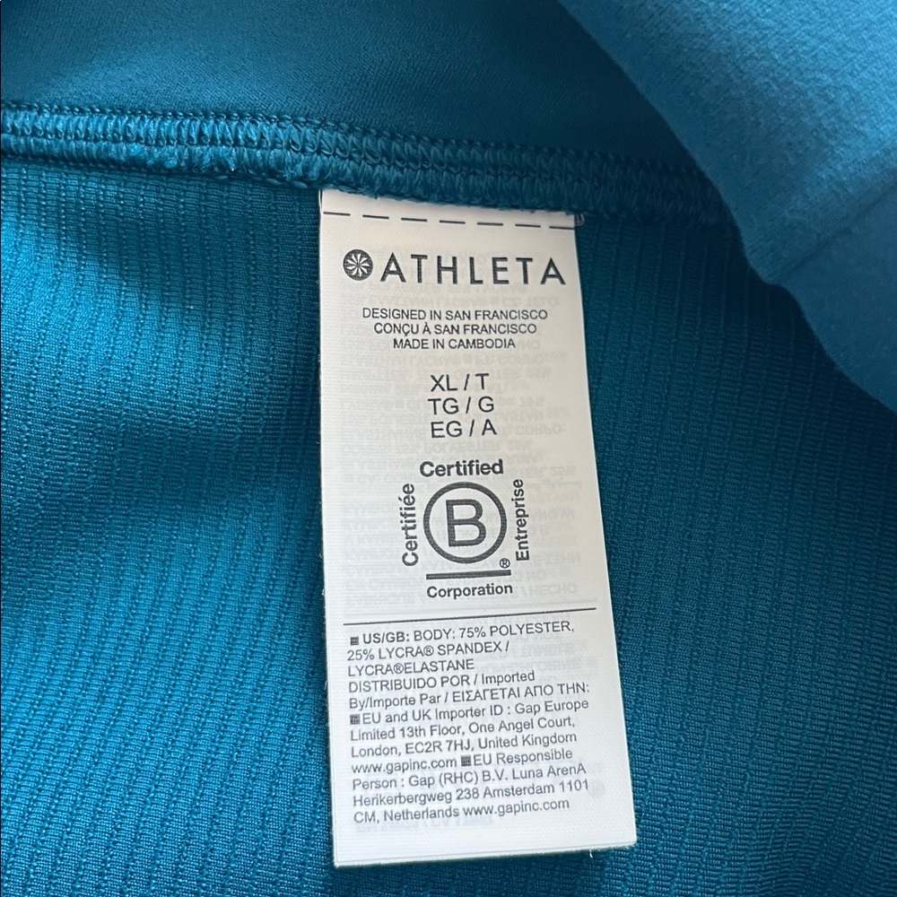 Athleta Elation ribbed tight Teal High-Waisted Leggings size xl - Picture 8 of 11